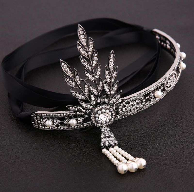 Incredibili gioielli Gatsby Stesso stile Corona Sposa Ornamento per capelli con perle femminili_voghion.com
