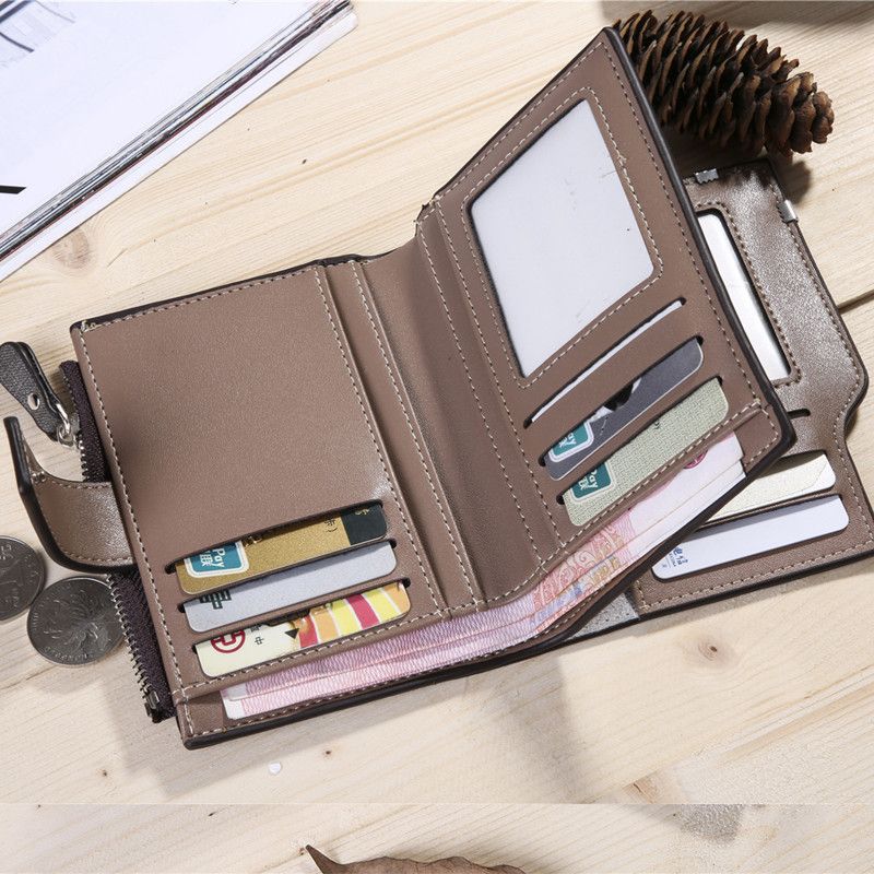 Cartera elegante de negocios de longitud media para hombre, multifuncional, con ranuras para múltiples tarjetas y un 70 % de descuento._voghion.com