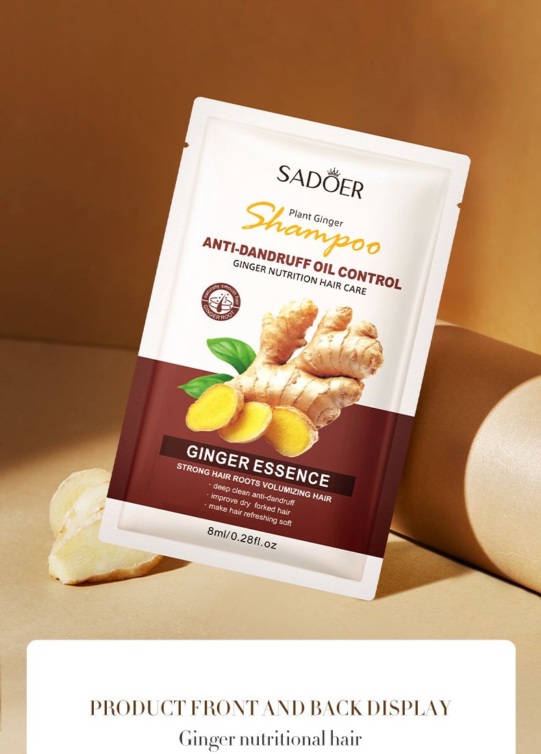 Full English Ginger Shampoo Bagged SADOER Moisturizing Smooth Deep Cleaning Portable Pack_voghion.com