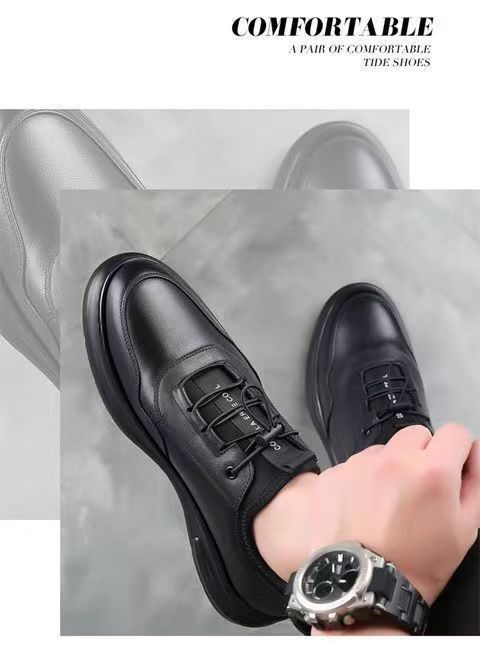 Glide Cross-Border Fashion Business Schnürschuhe aus weichem Leder, flach, formell, britischer Stil, lässige Herrenschuhe_voghion.com