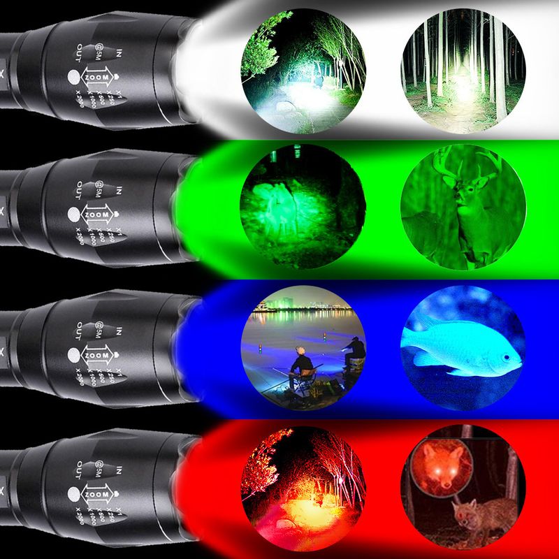 RGBW Four Source Focus Warning Light Flashlight Safety Signal Traffic Fire Command Fluorescent Baton_voghion.com