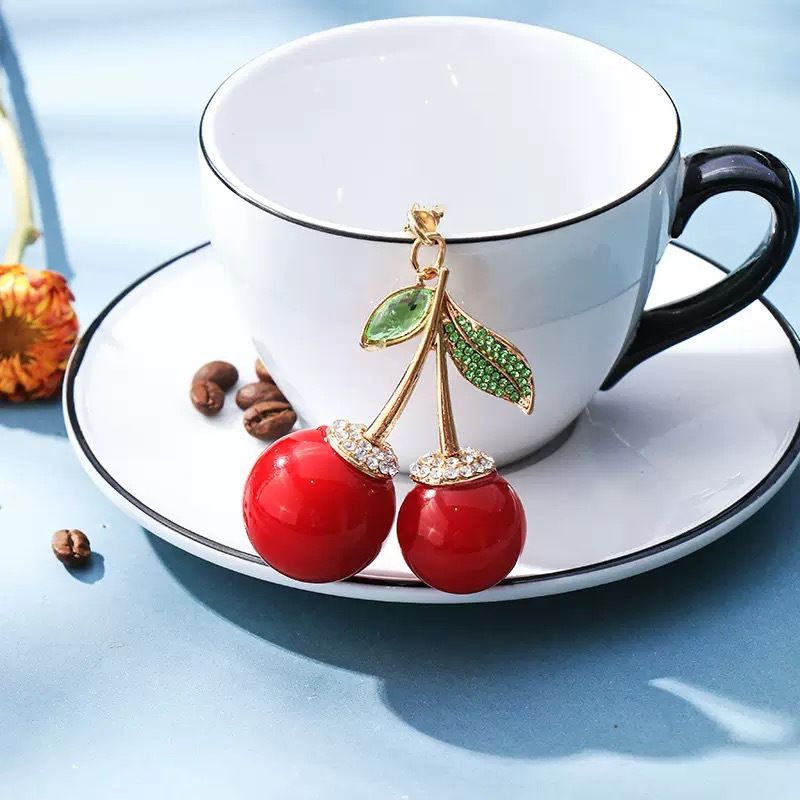Kirsche Schlüsselanhänger süße Obst Tasche Dekoration High-End-Auto Schlüsselanhänger_voghion.com