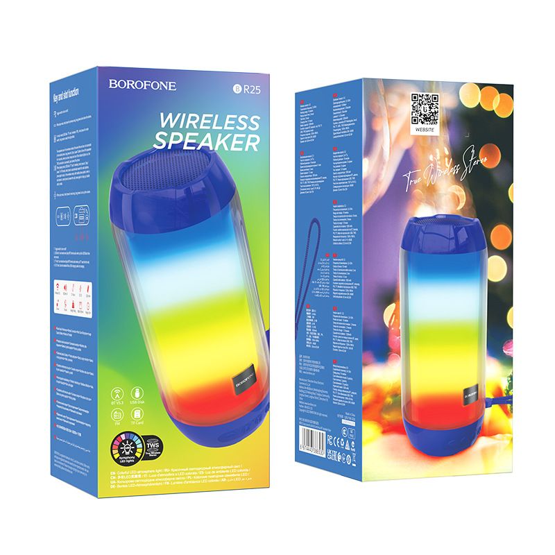 Festival de musique BR25 coloré lumineux Bluetooth sans fil Portable sport extérieur carte Insertion Mini haut-parleur_voghion.com