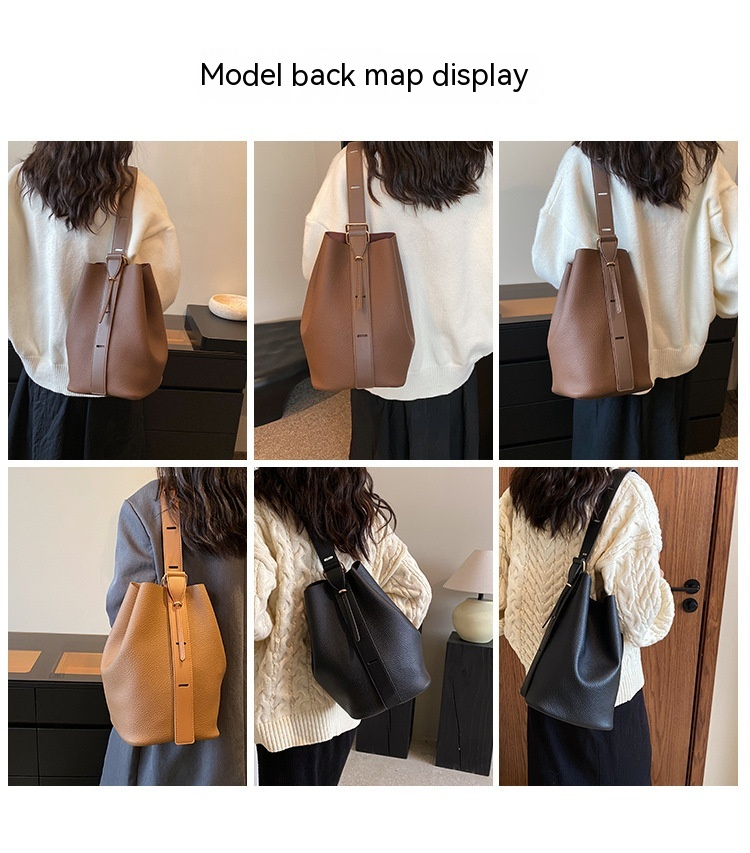 Nieuwe Retro Niche Design Tas voor Vrouwen Licht Luxe Hoge Esthetische Waarde Enkele Schouder Crossbody Tas Grote Capaciteit Brede Schouderband Emmer Tas_voghion.com