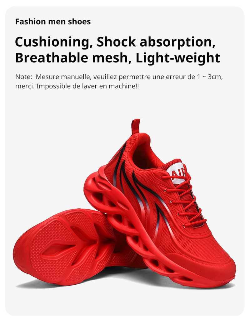 Moda Koşu Ayakkabıları Erkekler Alev Baskılı Sneakers Örgü Atletik Spor Bıçak Yastıklama Koşu Eğitmenler Hafif_voghion.com