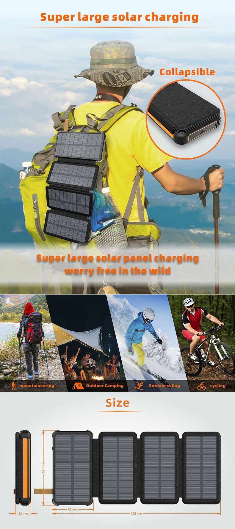 50704555550<=3 Grenzüberschreitende Solar-Beleuchtungsbank 20000mAh Hohe Kapazität Kabelloses Laden Tragbare wasserdichte mobile Stromversorgung für den Außenbereich_voghion.com