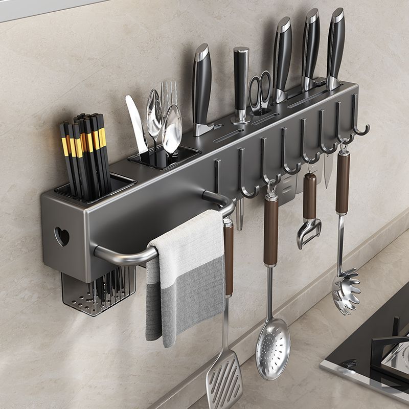 Suporte de faca espesso para parede, não perfurado, multifuncional para cozinha, com suporte de armazenamento integrado para corte_voghion.com