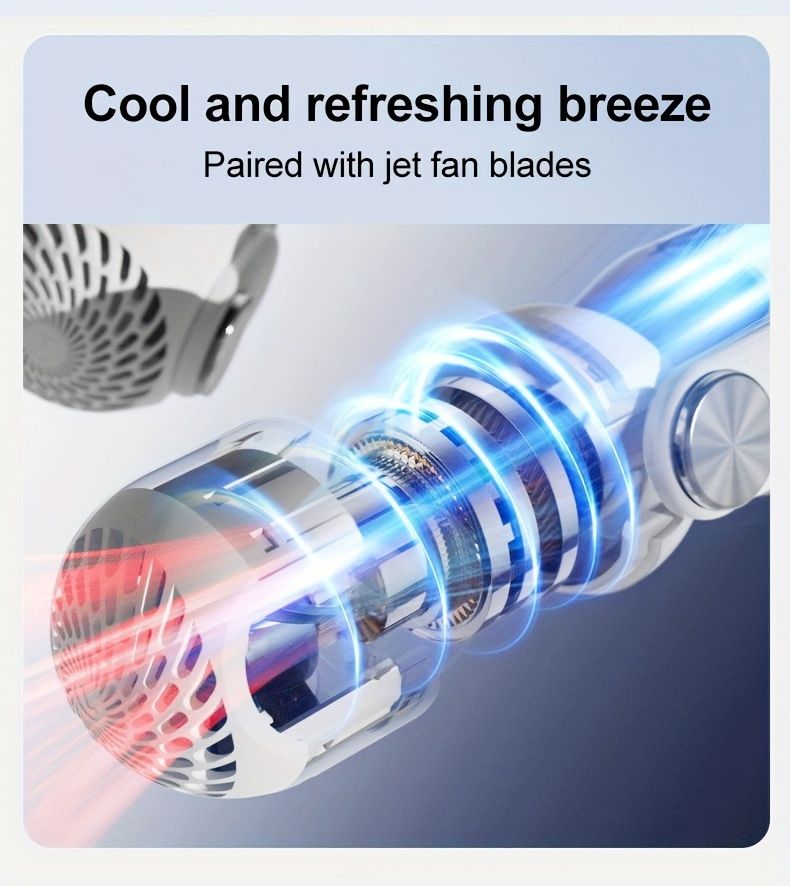 2024 New Wearable Neck Fan Portable Air Conditioner Rechargeable Bladeless Fan with 45° Adjustable Wind Directions for Outdoor_voghion.com