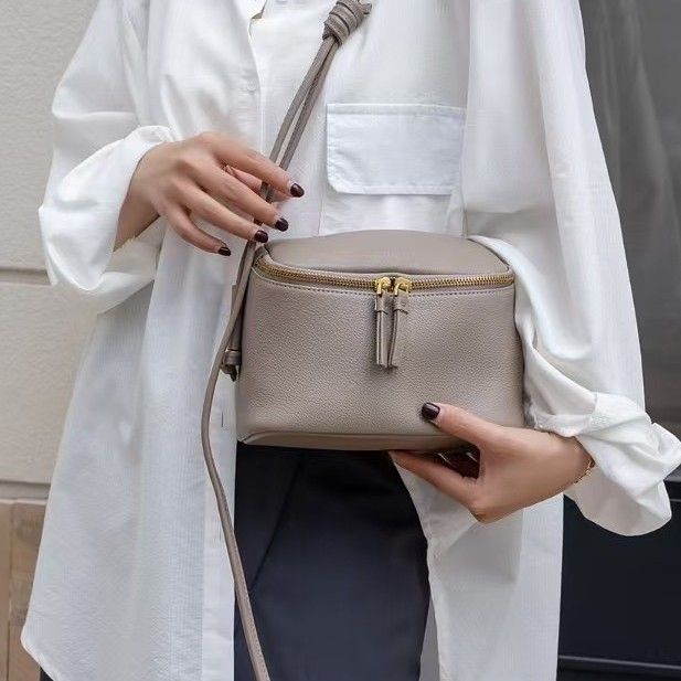 Genuine Leather For Women, Single Shoulder Crossbody Mini Lunch Box Simple Soft Cowhide Phone Bag, Travel Bag_voghion.com