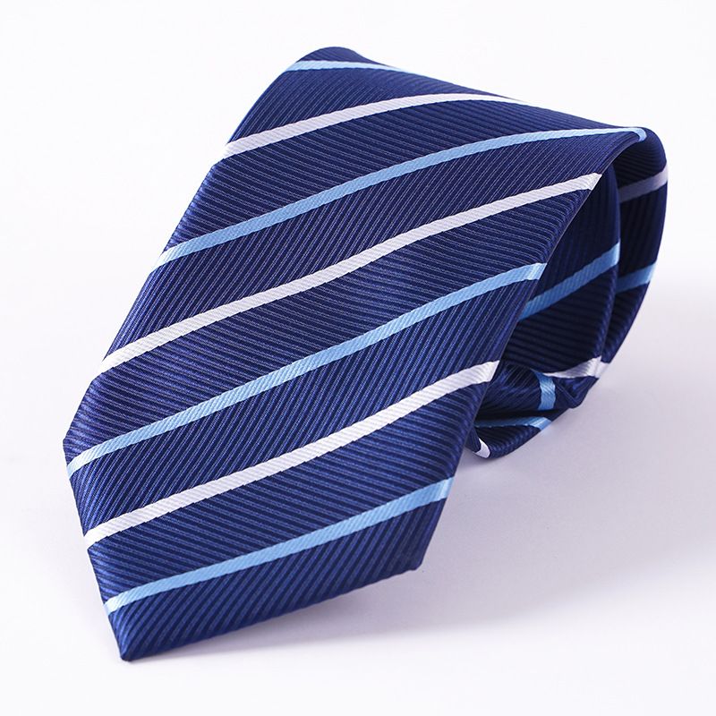 Cravatta da uomo con cerniera, elegante e formale, per donna, sposo, matrimonio, blu a righe, sottile, nera, senza nodo, facile da tirare_voghion.com