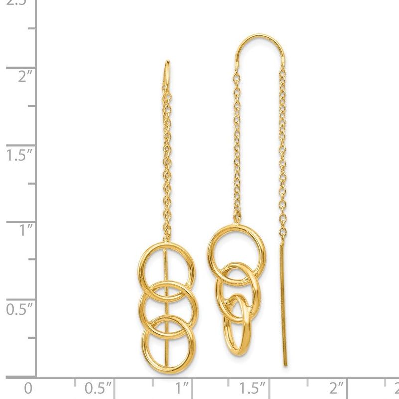 14k Triple Circle Threader Earrings_voghion.com