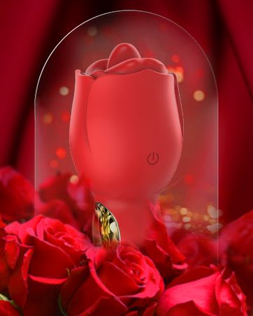 Vibratore per adulti, giocattoli sessuali per donna - Giocattolo sessuale a forma di rosa con lingua leccabile ruotata di 360°, giocattoli sessuali femminili con manico, giocattoli per adulti per donne con 8 leccate_voghion.com