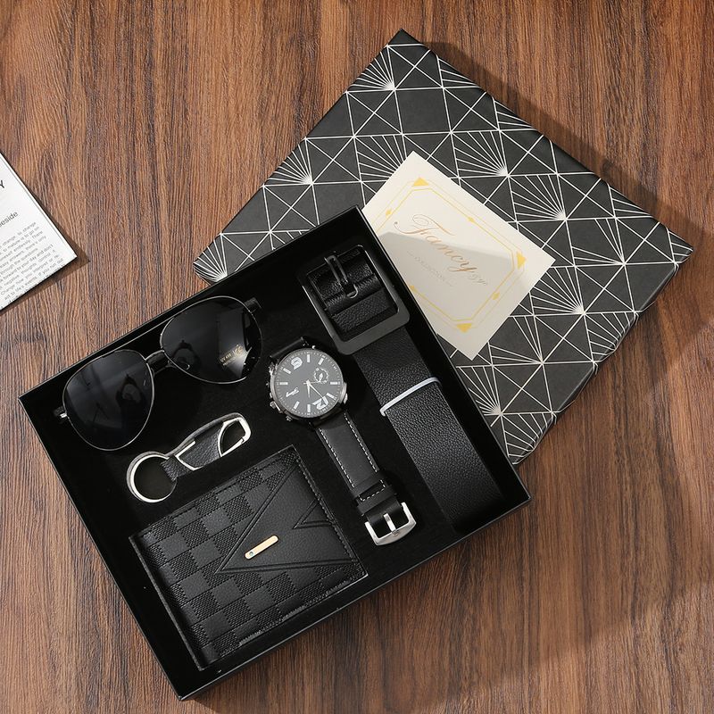 Vatertagsgeschenkset Low Key Herren Business Geschenkset Souvenir Sonnenbrille Gürteluhr_voghion.com