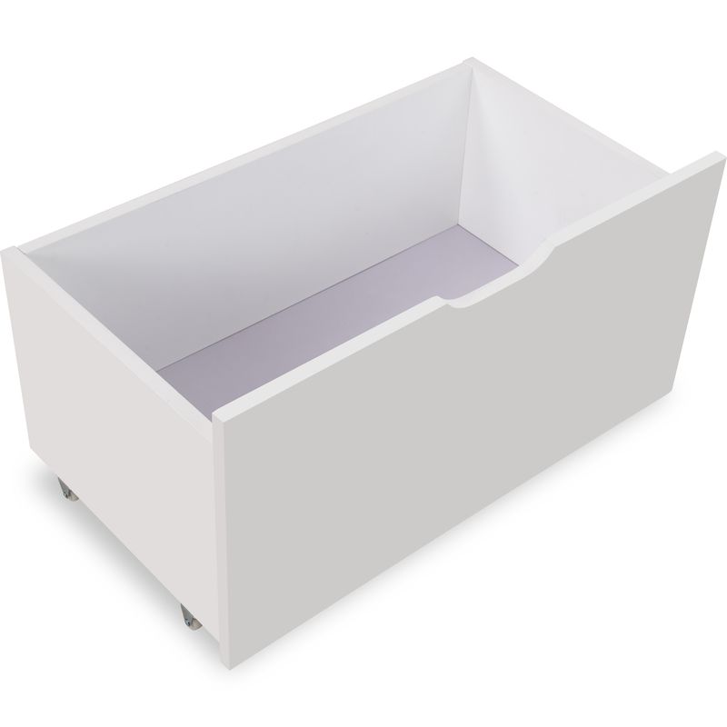 Lit enfant avec tiroir et barrières de sécurité, pin massif 90 x 190 cm, blanc et chêne_voghion.com