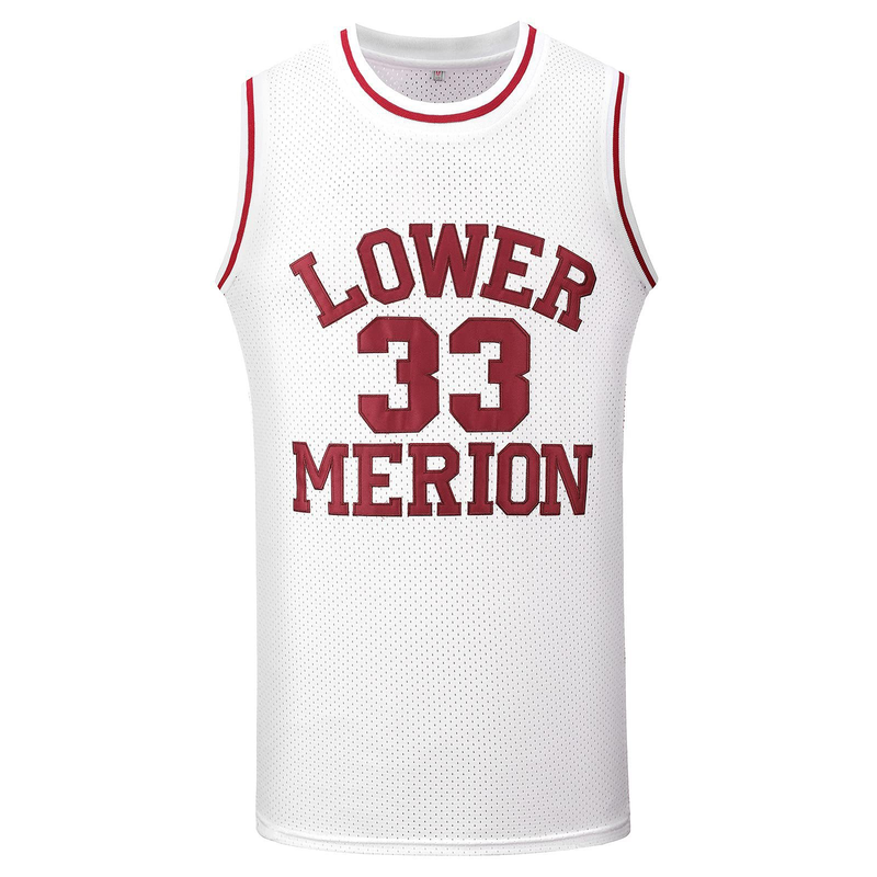 33 # maillot de basket brodé de lycée rouge blanc maillot brodé débardeur de sport édition homme_voghion.com
