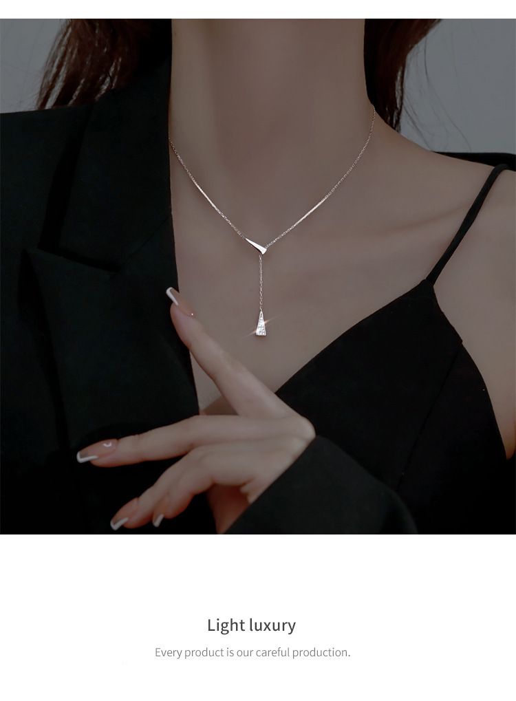 Collana con ciondolo a triangolo Boho, con laccio geometrico a forma di Y, con nappa triangolare, collana lunga regolabile, per donne, ragazze, adolescenti_voghion.com
