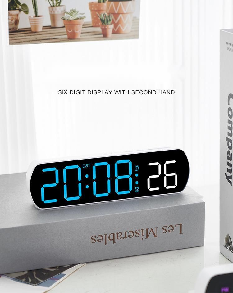 Hot Selling Jumping Seconds LED Alarm Multifunctional Chronograph Electronic Simple Nordic Style Clock Timer 5506_voghion.com