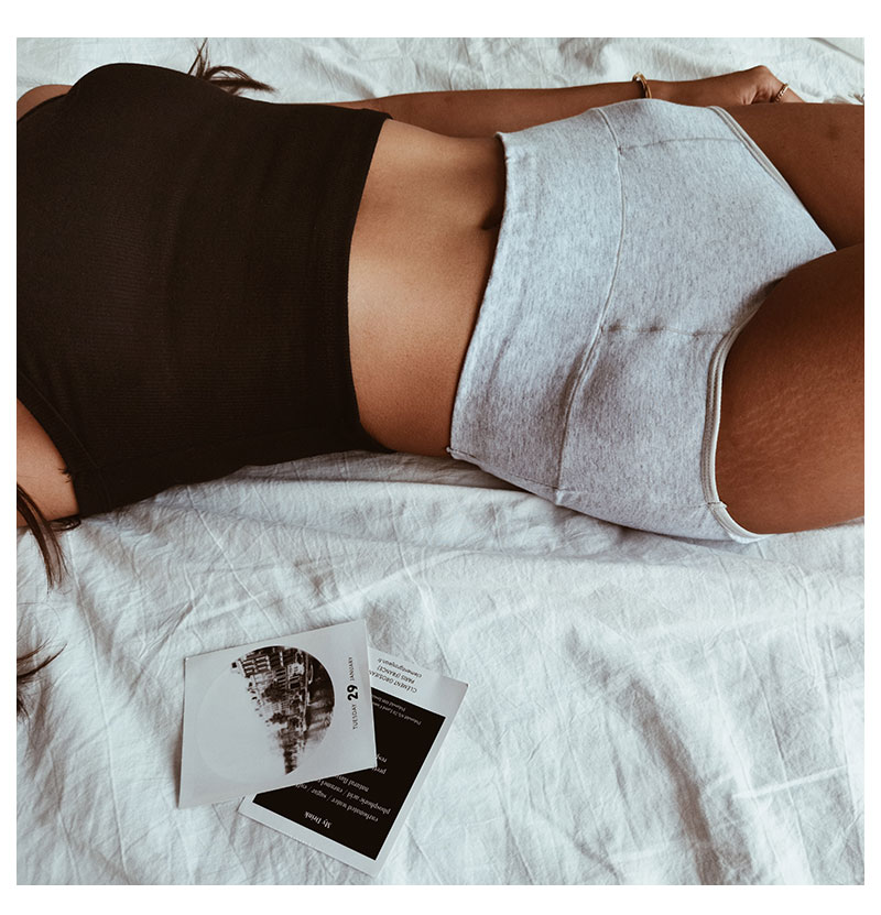 Women's clothing cotton inseam high waist women's cotton sexy and comfortable hip-covering underwear thin belly-control briefs_voghion.com