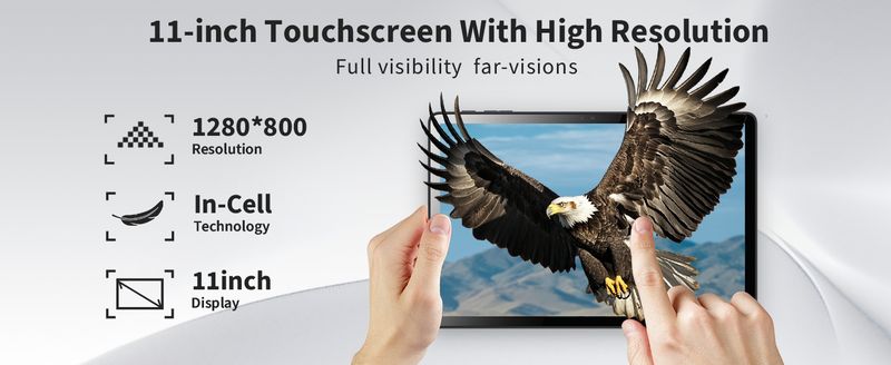 Tablette Windows 11 pouces – Processeur ARM 8 cœurs, 128 Go de stockage, double caméra, Wi-Fi, Bluetooth, GPS, légère et portable_voghion.com