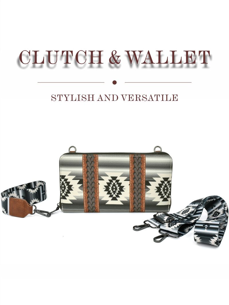 Portfel Western Wristlet Bohemian Aztec Credit Card Holder Portfel Clutch Torba na ramię dla kobiet_voghion.com