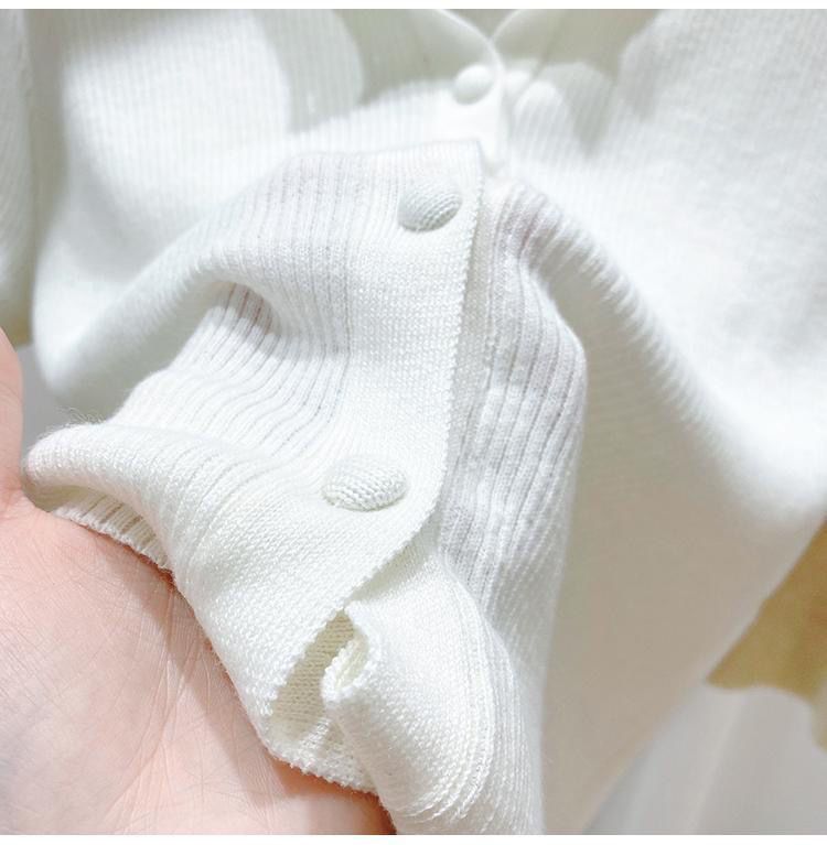 Women's Clothing Thin Sweater Slimming Short Sleeves Solid Color Versatile Short Cardigan Top_voghion.com