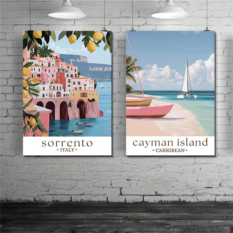 Nordic Living Room Decorative Entrance Warm Color Healing Series Hanging Canvas Poster Landscape High-Definition_voghion.com