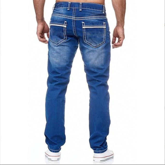 Nouveau style de haute qualité pour hommes Slim Double Line Jeans Gold Classic Tricolor Jeans Nouveau_voghion.com