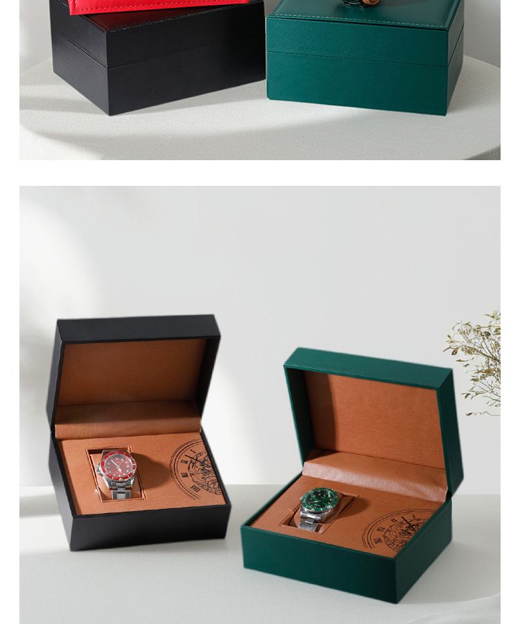 Elegante scatola porta orologi in pelle PU per uomo - Custodia porta orologi da polso in stile europeo con chiusura magnetica, confezione regalo per orologi meccanici e automatici_voghion.com