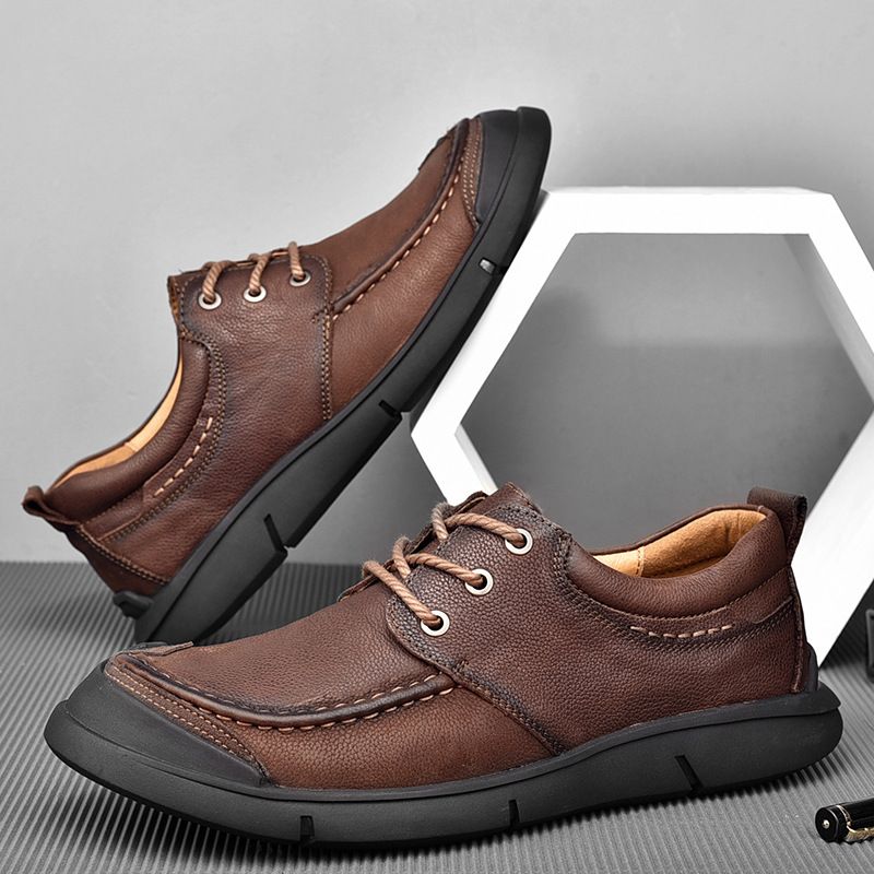 Leder Herbst Neue Oberschicht Rindsleder Herren Casual Atmungsaktive rutschfeste weiche Sohle Low-Cut Business Formelle Schuhe_voghion.com