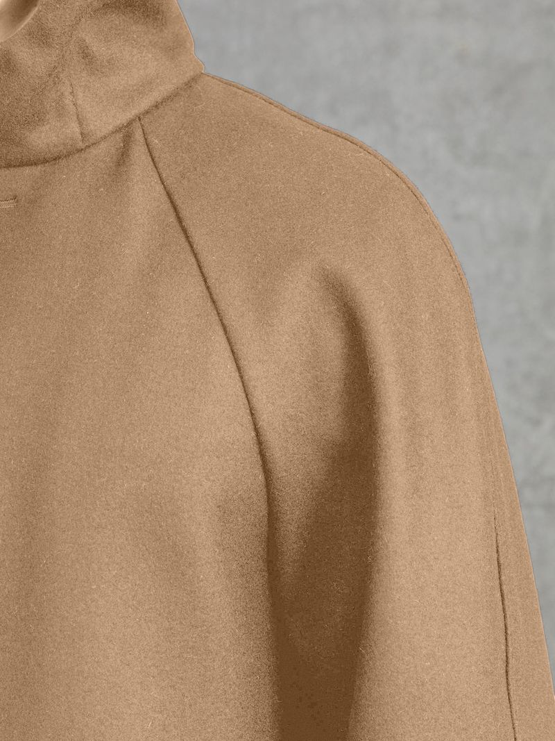 2024 Autumn Winter Cross-Border Trade Men's Hooded Raglan Sleeve Wool Solid Color Single-Breasted Large Pocket Woolen_voghion.com