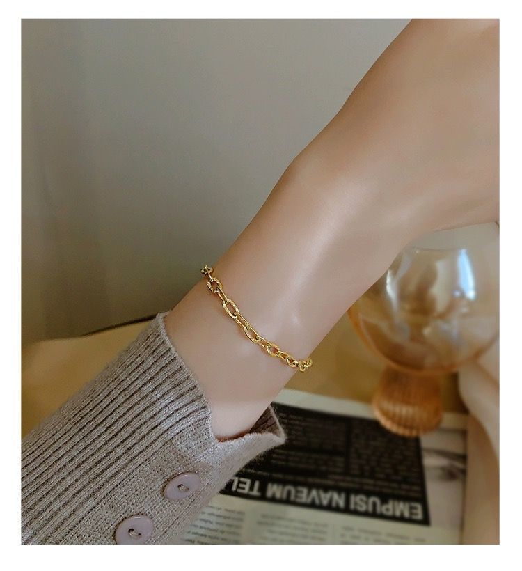 【No Need To Take Off When Showering】Embossed Bracelet For Women, Light Luxury, Ins Style, Niche Design, Simple Titanium_voghion.com