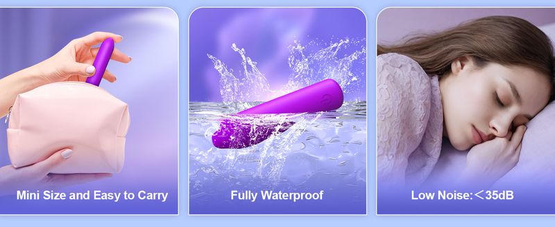 Small Bullet Women: Waterproof Mini Clit Vibrator With 10 Modes, Full Silicone Vibrating Finger Massager For G Spot_voghion.com