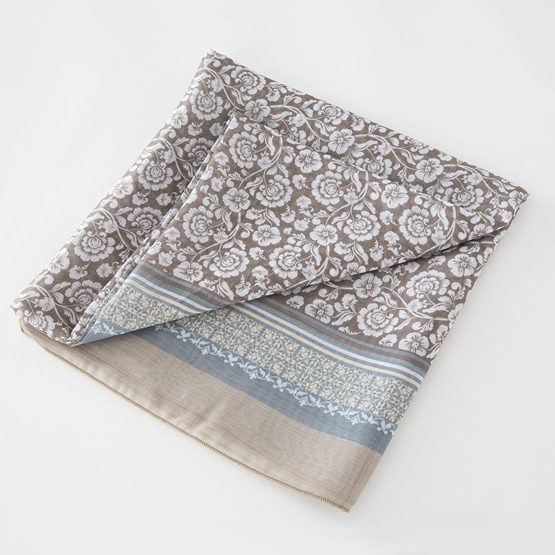 New Malaysian Indonesian Muslim Versatile Line Feeling Light Color Flower Printed Right Angle Curled Balinese Yarn Square Scarf_voghion.com