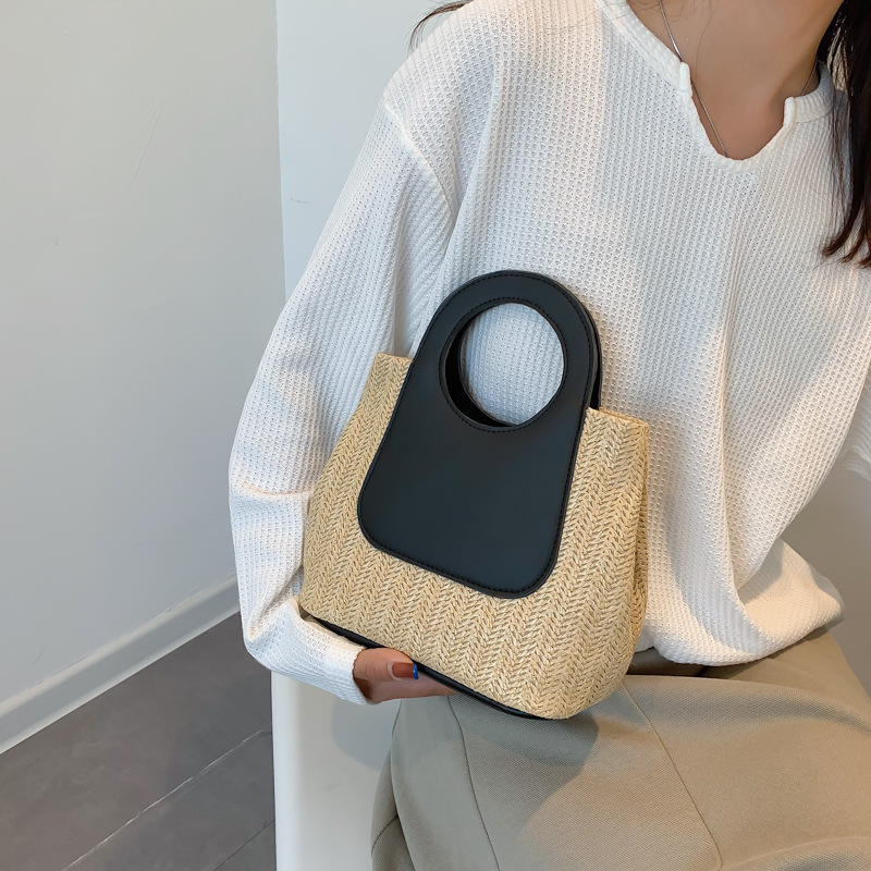 2025 Spring And Summer New Large Capacity Woven Bag Simple Fashion Shoulder Handbag_voghion.com