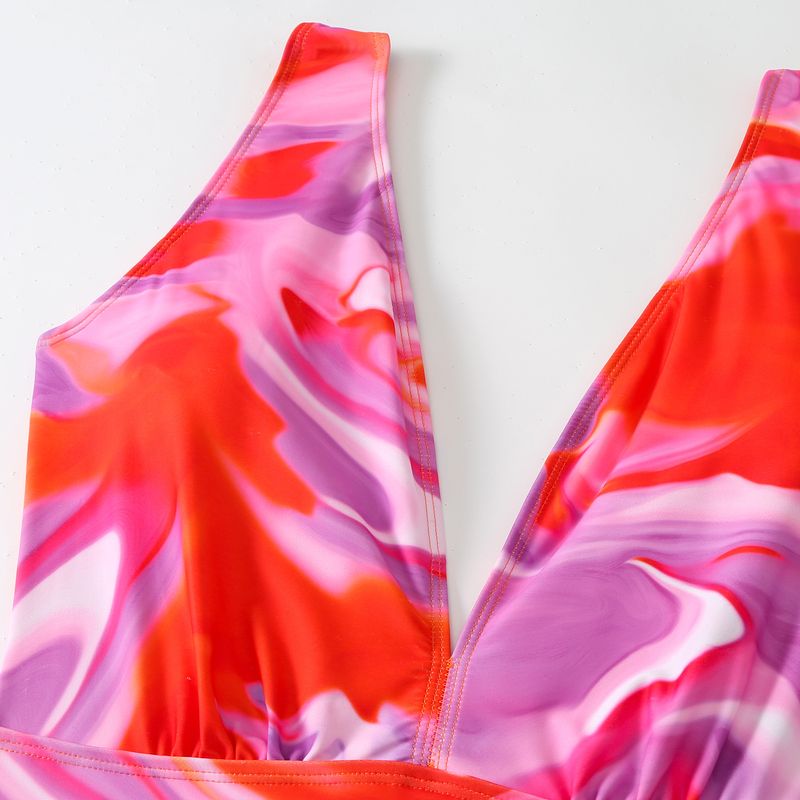 Damenbekleidung Geraffter Bikini Sexy High Waist Bikini Split Badeanzug Anzug Langer Rock_voghion.com