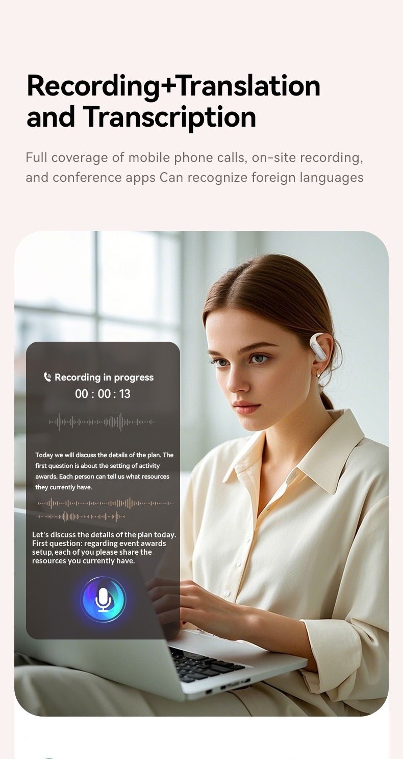 NeoGear M122 Noise Cancelling Long Battery Life Cross-Border 2025 New AI Translation Over-Ear Bluetooth Earbuds_voghion.com