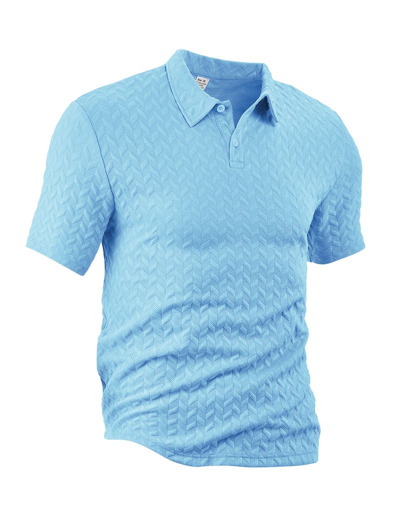 Herren-Poloshirt für den Sommer, leicht, atmungsaktiv, feuchtigkeitsableitend, lockere Passform, lässig, kurzärmelig, einfarbig, Jacquard-T-Shirts_voghion.com