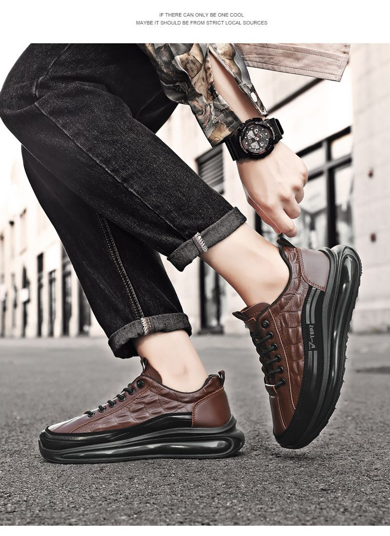 Retro crocodile print men's 2023 new heavy-soled casual shoes_voghion.com