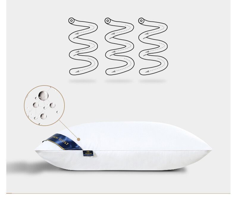 Hochwertiges Kissen im Hotelstil für Nackenstütze und tiefen Schlaf – Füllung aus hypoallergenen Polyesterfasern_voghion.com