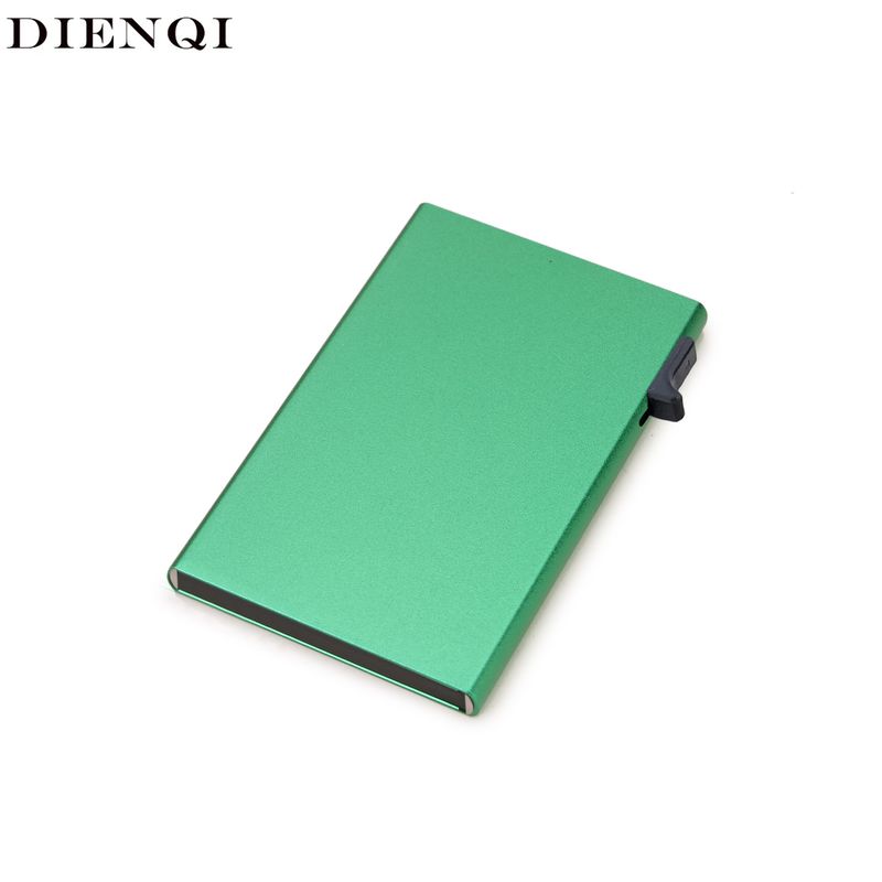 RFID Metal Men's Card Holder Simple Ultra Thin Bank Card Protective Case Aluminum Alloy Side Push One Key Card Out Anti Theft Swipe_voghion.com