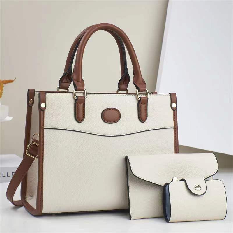 Women's Handbag Mother Bag Female Splicing Large Capacity Popular Women's Handbag Leisure Practical Commuting Three-piece Set_voghion.com