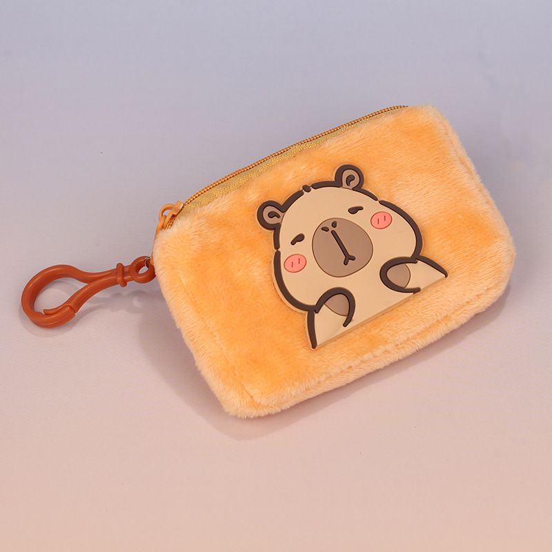 Porta-moedas de pelúcia com desenho animado, capa para fone de ouvido, porta-cartões, mini bolsa de armazenamento criativa Capivara, pingente_voghion.com