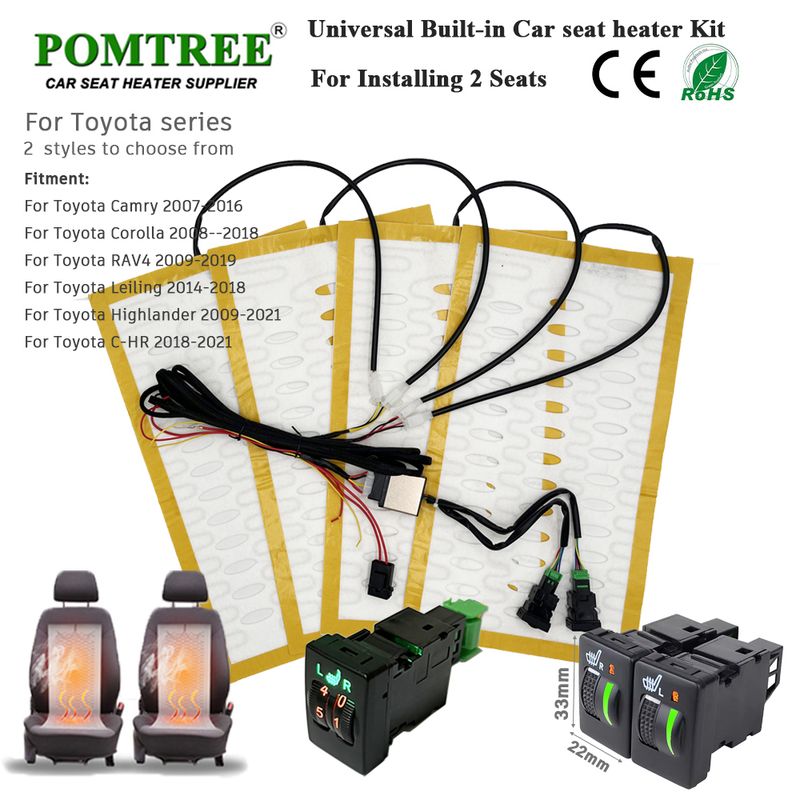 12-V-Autositzheizungsset für 2 Sitze für Toyota Camry Carola mit 25-W-Heizkissen aus Legierungsdraht und dedizierter Doppelsteuerung_voghion.com