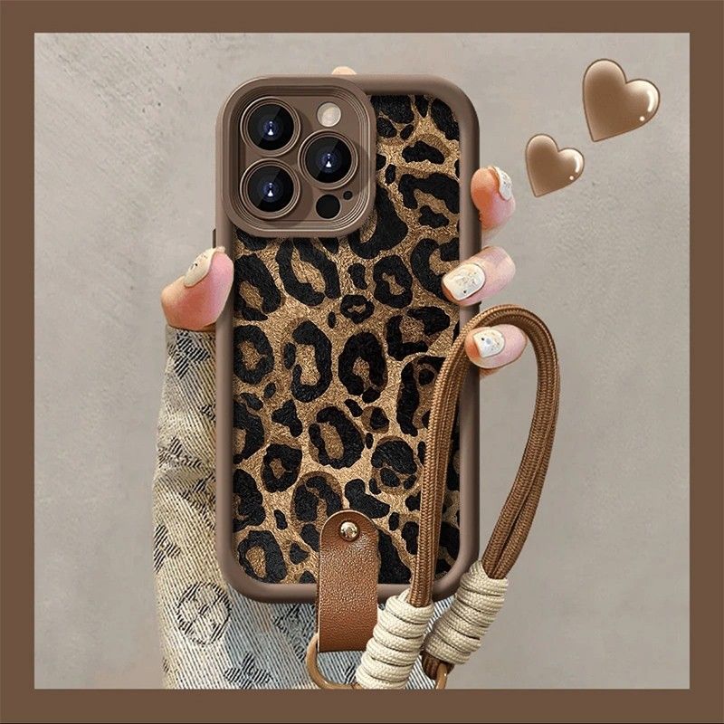 Leopard Print Hand Strap Phone Case For Huawei Honor 90 8X 9X 80 70 50 X7 Y9S Y9 Prime 2019 PSMART 2021 Shockproof Cover_voghion.com