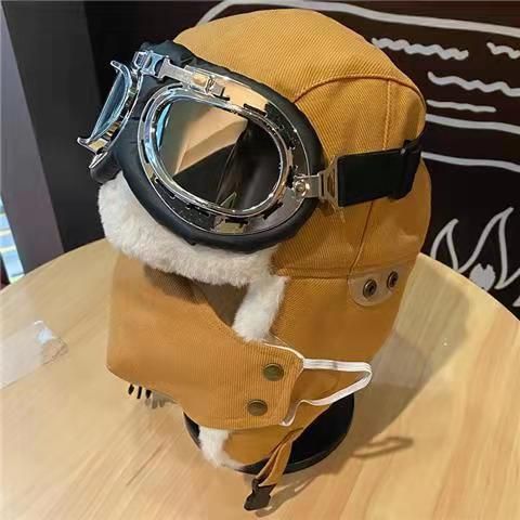 LazyZoom Kälteschutzmaske, warm, für den Winter, Radfahren im Freien, mit Fleece gefüttert, Gehörschutz, Lei Feng-Mütze_voghion.com