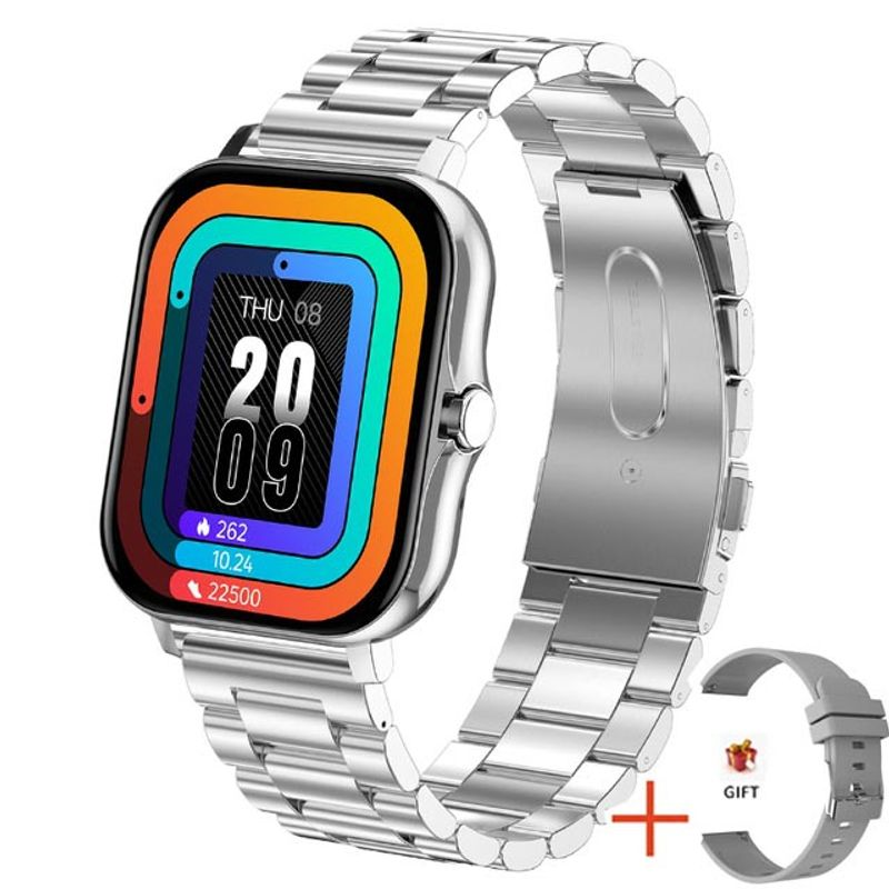 LIGE New Women Watch Men 1.69" Color Screen Full touch Bluetooth Call Smart Bracelet Life Waterproof Fiess Tracker_voghion.com