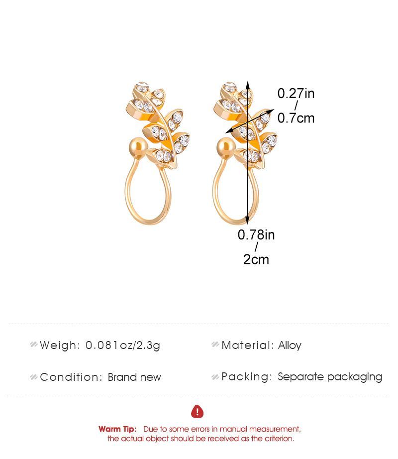 Modisches und übertriebenes C-förmiges Set mit Wassertropfen-Textur ohne Ohrlöcher, personalisierter Ohrringclip_voghion.com