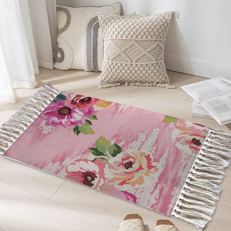 Carpet Cotton And Linen Carpet Bedroom Bedside Blanket Tatami Floor Mat Living Room Decoration Simple Handmade Tassel Carpet_voghion.com