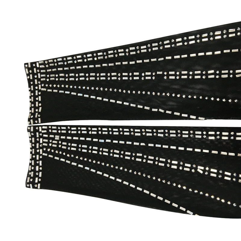 Kadın Giyim Mesh Mesh See Through Uzun Kollu Uzun Etek İki Parça Set_voghion.com