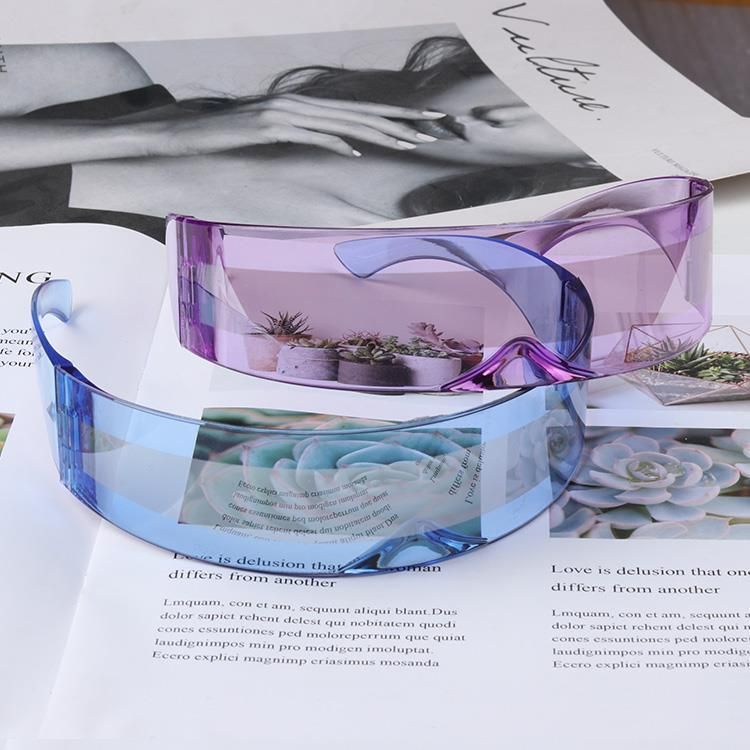 Occhiali da sole unisex alla moda con fascia per capelli fantascientifica, stile cyberpunk, tecnologia futuristica, discoteca integrata_voghion.com